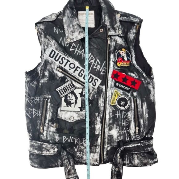 Dust Of Gods 1 of 1 Rare Black Black Leather Vest Size XL - Picture 11 of 13